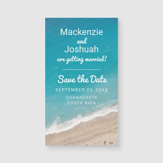 Beach Wedding Ocean Save the Date Mini Magnet (Vorderseite)