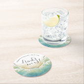 Beach Wedding Ocean Shore Custom Drink Coasters Runder Pappuntersetzer (Vor Ort)