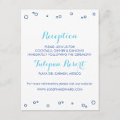 Beach Wedding Ocean Waves Empfang Card Begleitkarte (Vorderseite)
