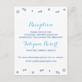 Beach Wedding Ocean Waves Empfang Card Begleitkarte