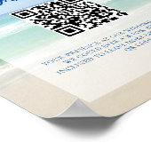 Beach Wedding Ocean Waves Foto Honeymoon Fund Poster (Ecke)