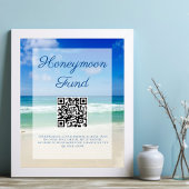 Beach Wedding Ocean Waves Foto Honeymoon Fund Poster