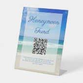 Beach Wedding Ocean Waves Foto Honeymoon Fund Sockelschild (Vorderseite)