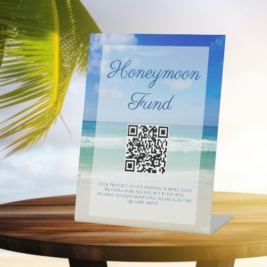 Beach Wedding Ocean Waves Foto Honeymoon Fund Sockelschild