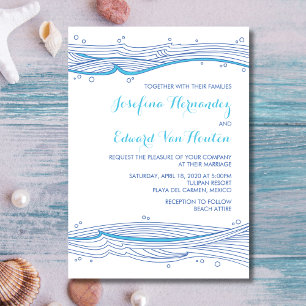 Beach Wedding Ocean Wellen Einladungen