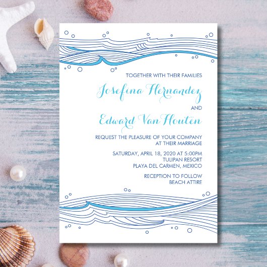 Beach Wedding Ocean Wellen Einladungen