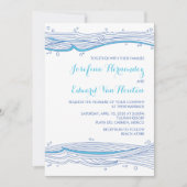 Beach Wedding Ocean Wellen Einladungen (Vorderseite)