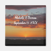 Beach Wedding Orange Sunset Pacific Guest Gast Gut Magnet (Vorne)