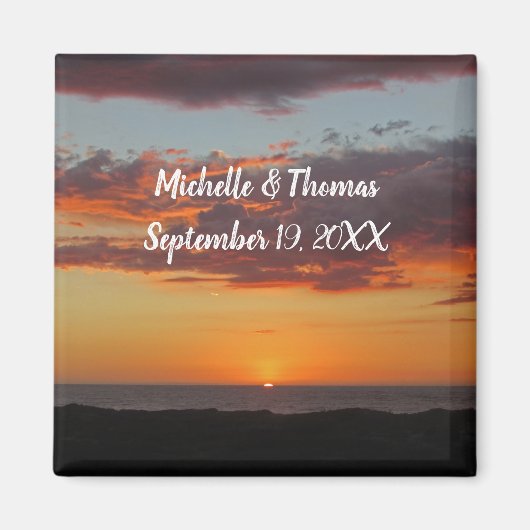 Beach Wedding Orange Sunset Pacific Guest Gast Gut Magnet (Vorne)