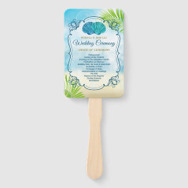 Beach Wedding Order of Ceremony Entourage Palm Fächer