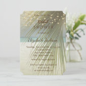 Beach Wedding Palm Blätter Brautparty Einladung (Stehend Vorderseite)