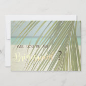 Beach Wedding Palm Blätter Bridesmaid Card Einladung (Vorderseite)