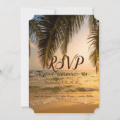 Beach Wedding, Palm Sunset UAWG Einladung (Vorderseite)