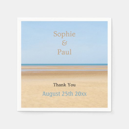 Beach Wedding Paper Napkins Serviette (Vorderseite)