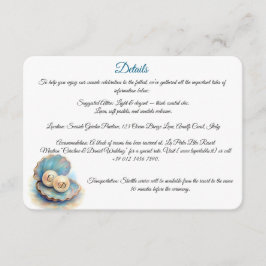 Beach Wedding Pearls Muschel Elegantes Ocean Thema Begleitkarte