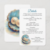Beach Wedding Pearls Muschel Elegantes Ocean Thema Begleitkarte (Vorne/Hinten)