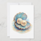 Beach Wedding Pearls Muschel Elegantes Ocean Thema Dankeskarte (Rückseite)