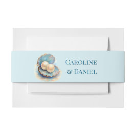 Beach Wedding Pearls Muschel Elegantes Ocean Thema Einladungsbanderole