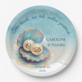 Beach Wedding Pearls Muschel Elegantes Ocean Thema Pappteller