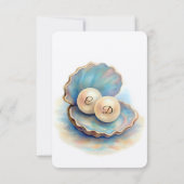 Beach Wedding Pearls Muschel Elegantes Ocean Thema Save The Date (Rückseite)