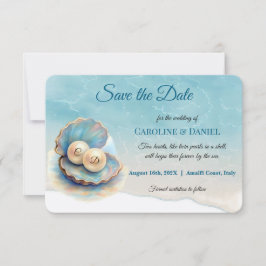 Beach Wedding Pearls Muschel Elegantes Ocean Thema Save The Date