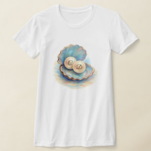 Beach Wedding Pearls Muschel Elegantes Ocean Thema T-Shirt