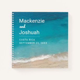 Beach Wedding Personalisiert Sandy Waves Gästebuch Notizblock