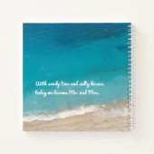 Beach Wedding Personalisiert Sandy Waves Gästebuch Notizblock (Rückseite)