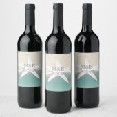 Beach Wedding Personalisiert Wine Bottle Labels Weinetikett (Flaschen)