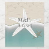 Beach Wedding Personalisiert Wine Bottle Labels Weinetikett (Einzelnes Label)