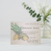 Beach Wedding Pineapa Probe Dinner Einladung (Stehend Vorderseite)