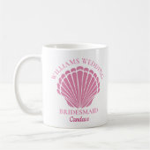 Beach Wedding Pink Seashell Bridesmaid Custom Kaffeetasse (Links)