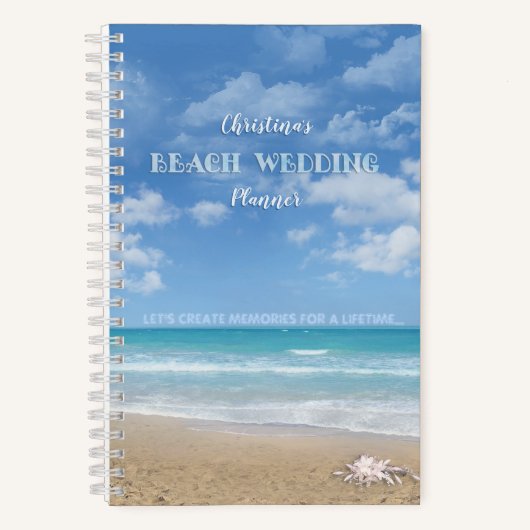 Beach Wedding Planner Notebook mit Ihrem Namen Notizblock (Vorderseite)
