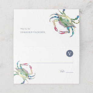 Beach Wedding Platzkarten Blue Crab