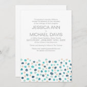 Beach Wedding Polka Dots Wasserfarbe Moderne Einladung (Vorne/Hinten)
