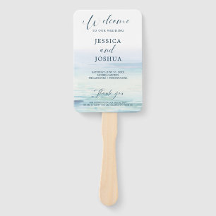 Beach Wedding Program Fan Fächer