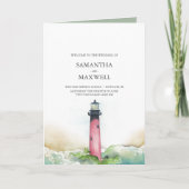 Beach Wedding Program Templates Lighthouse Programm (Vorderseite)
