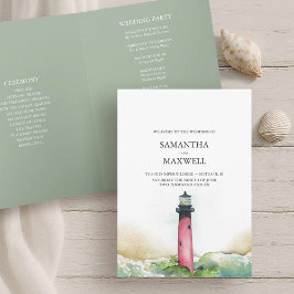 Beach Wedding Program Templates Lighthouse Programm
