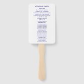 Beach Wedding Programm Fan mit Starfish, Navy Blue Fächer (Rückseite)