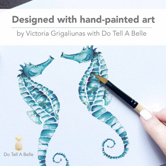 Beach Wedding Reception Personalized Seahorses Serviette