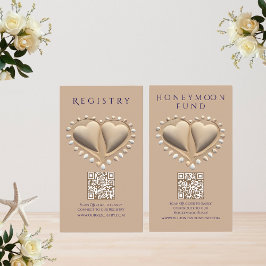 Beach Wedding Registry und Honeymoon Fund Visitenkarte