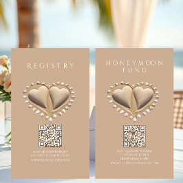 Beach Wedding Registry und Honeymoon Fund Visitenkarte