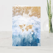 Beach Wedding Reisepass - Weltkarte Invi Einladung (Rückseite)