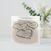 Beach Wedding Renewal - Sand Hearts Beach Einladung (Stehend Vorderseite)