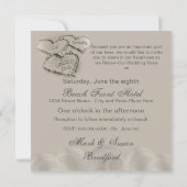 Beach Wedding Renewal - Sand Hearts Beach Einladung (Rückseite)