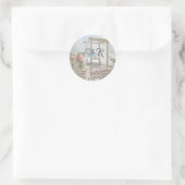 Beach Wedding Retro Arbor Runder Aufkleber (Tasche)