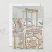 Beach Wedding Retro Arch Einladung (Rückseite)