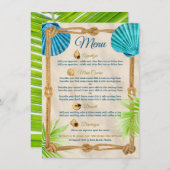 Beach Wedding Rope Empfang Dinner Party Course Menükarte (Vorne/Hinten)