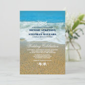 Beach Wedding Rope Knot Einladungen (Stehend Vorderseite)