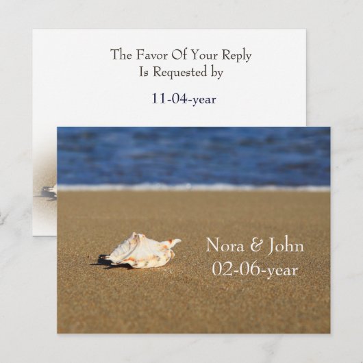 Beach Wedding Rsvp Karte (Vorne/Hinten)